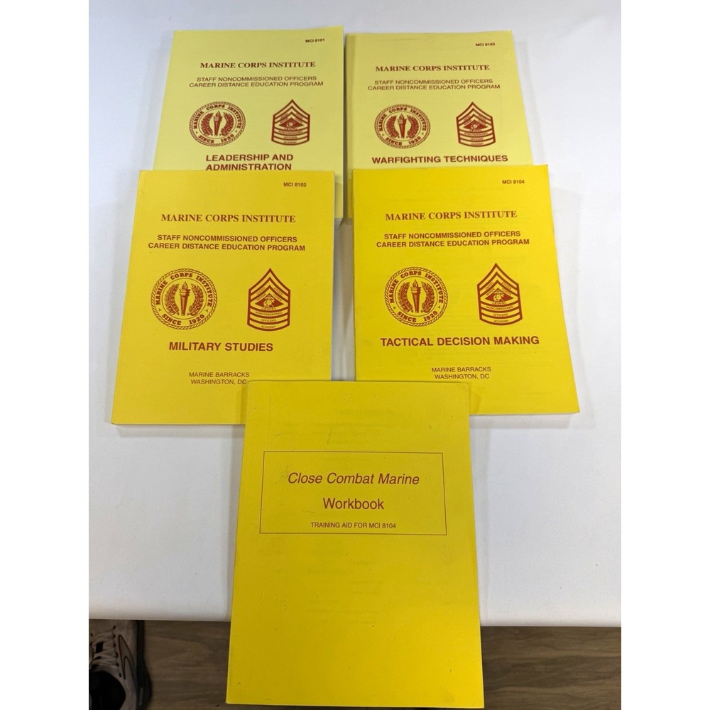 Lot of 5 USMC MCI Staff SNCO Career Distance Education Manuals Workbooks Set